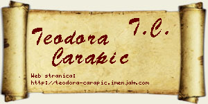 Teodora Čarapić vizit kartica